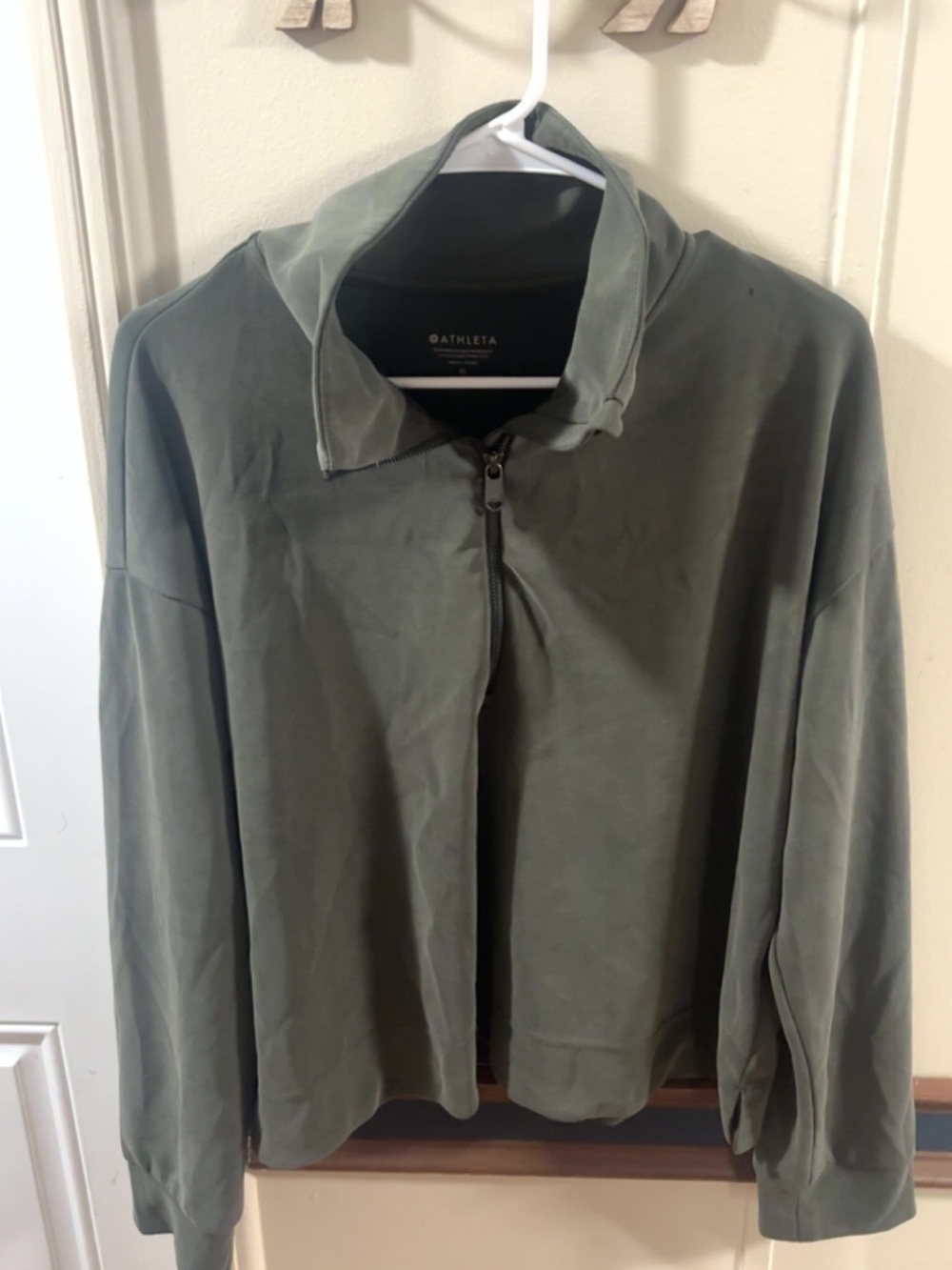Athleta Olive Green Zip-Front Pullover Jacket